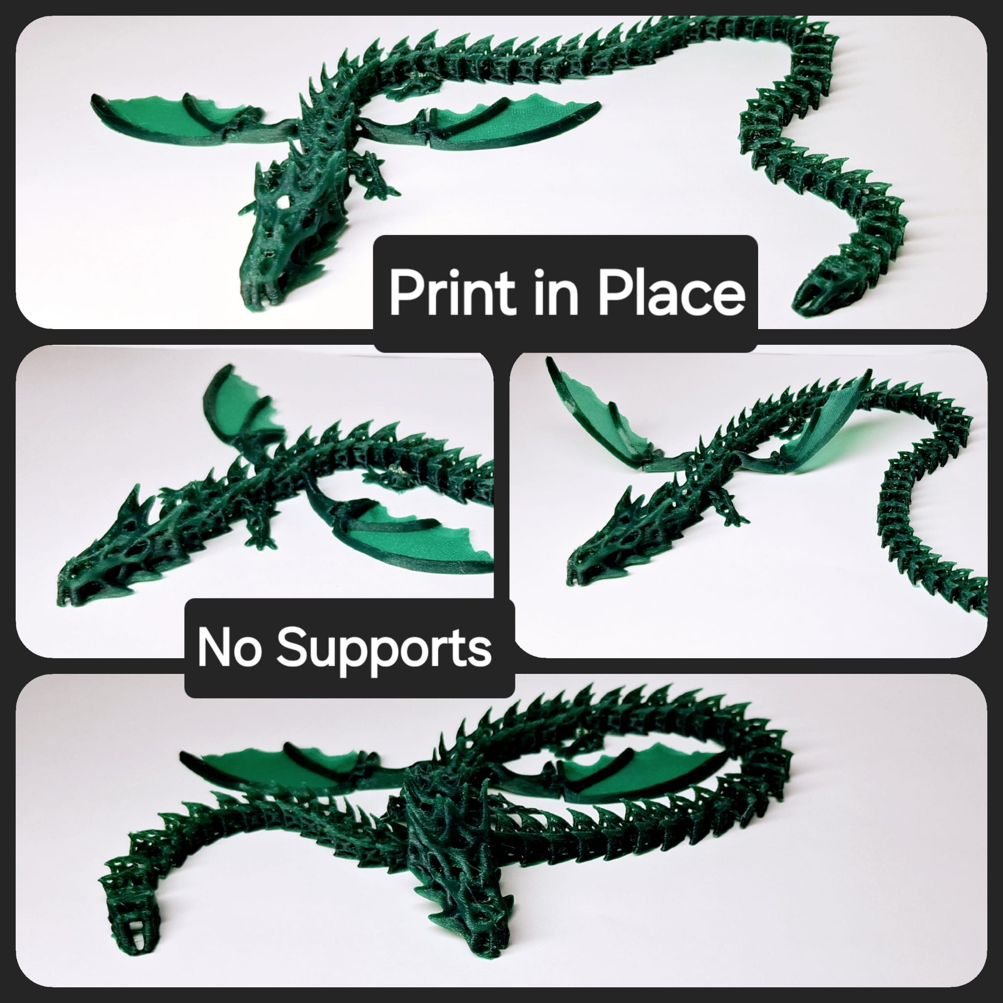 Print in Place Skeleton Wing Dragon