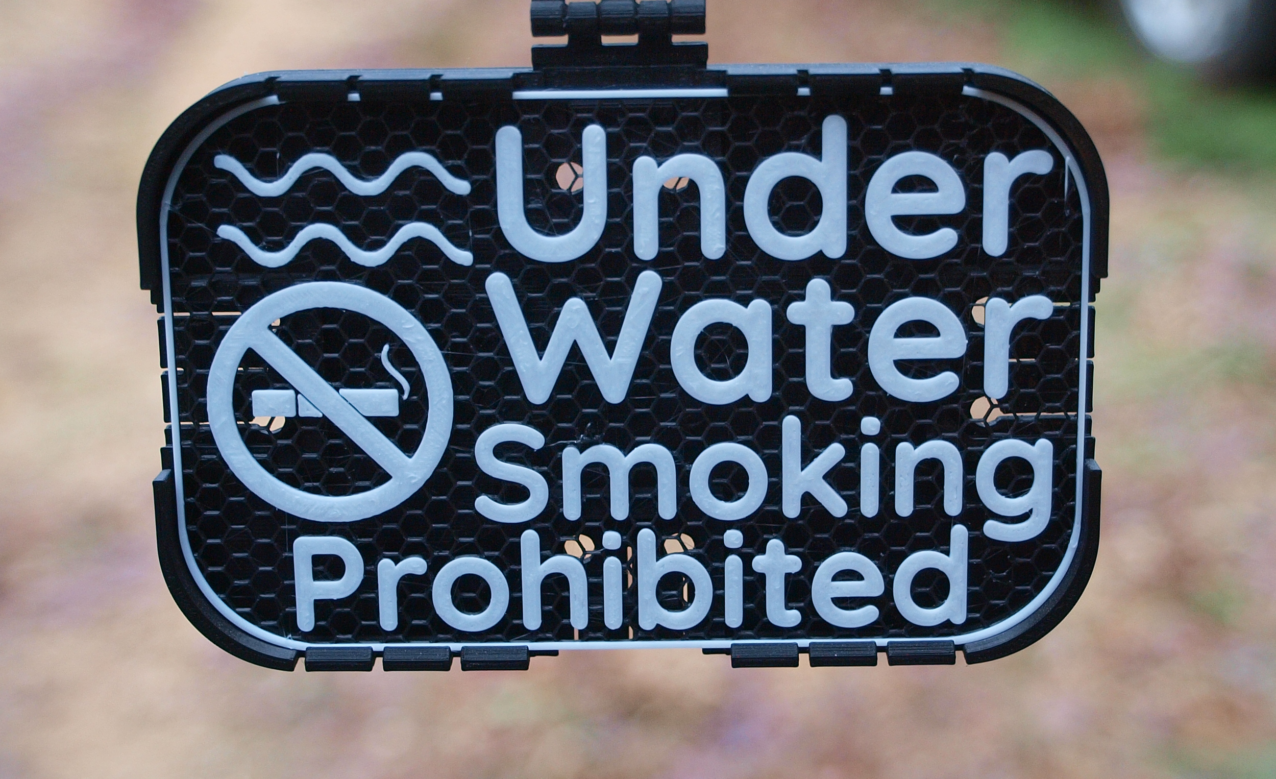 Underwater Smoking Prohibited sign