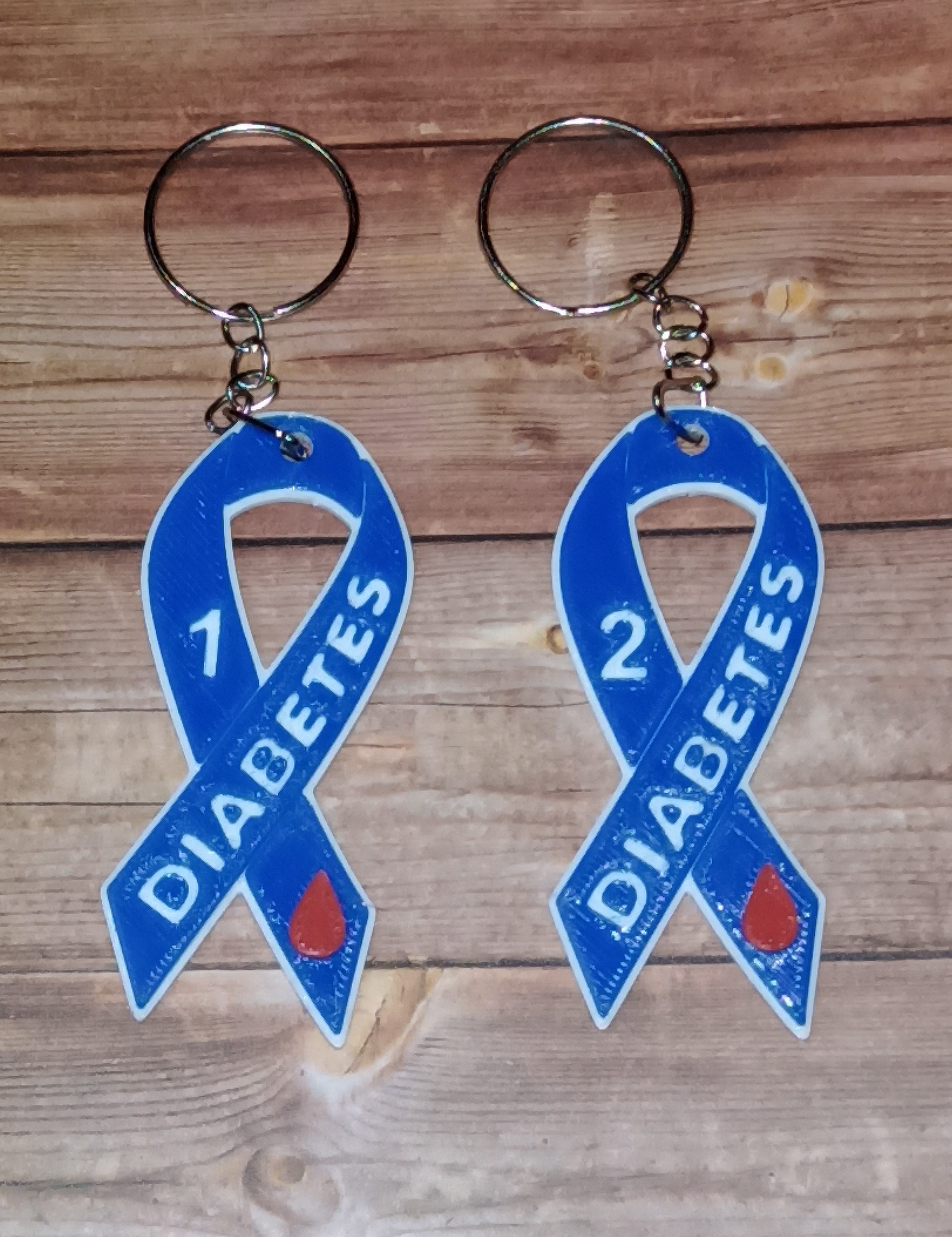 Llaveros de diabetes tipo 1 y tipo 2