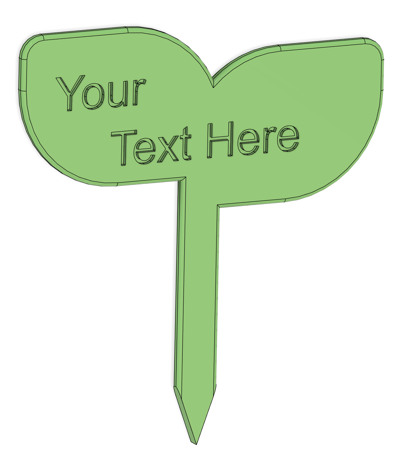 Leafy Plant Label (fusion360)