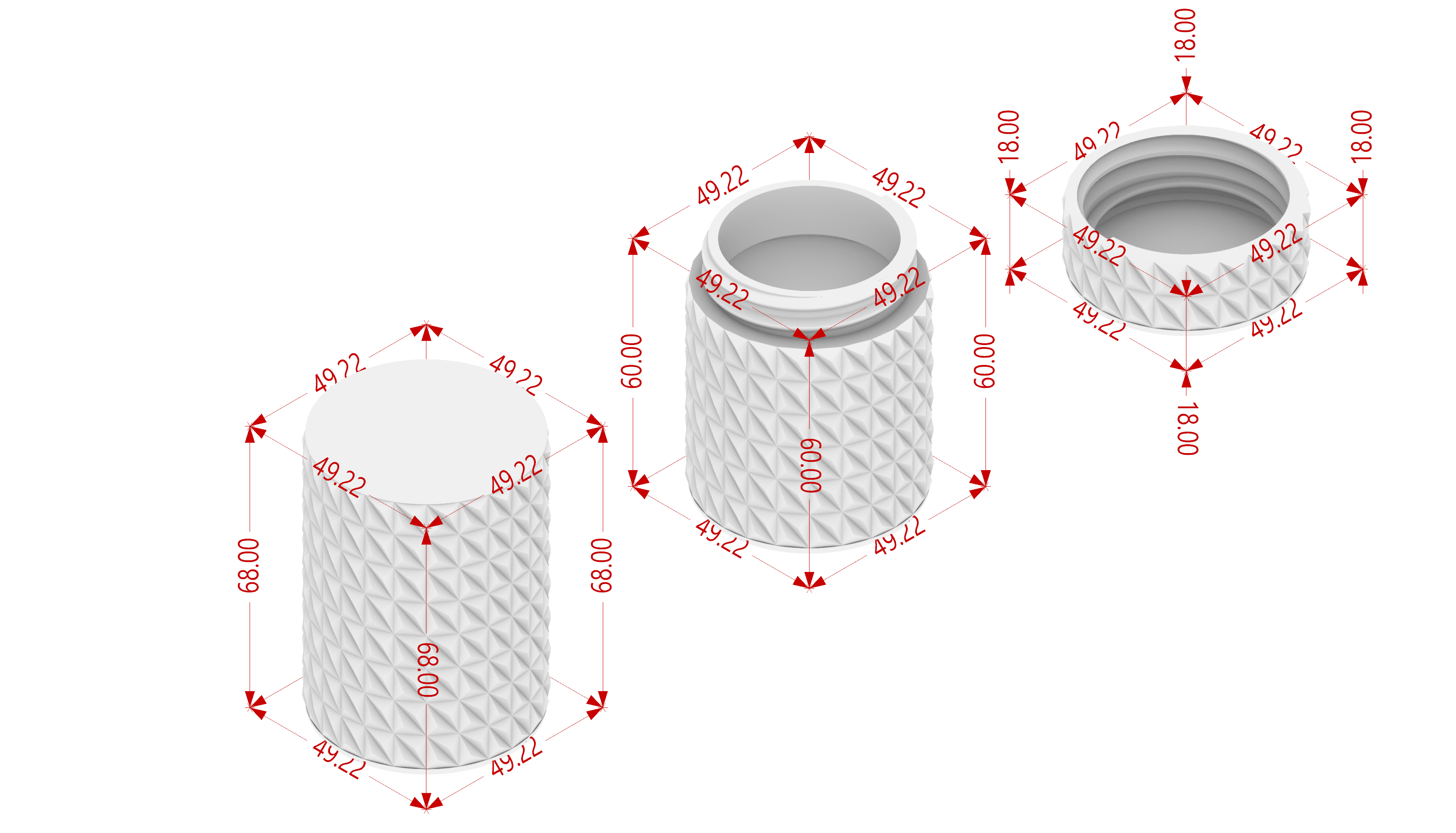 Geodesic Twist Container 2 parts. Ready to print — miniatura 7