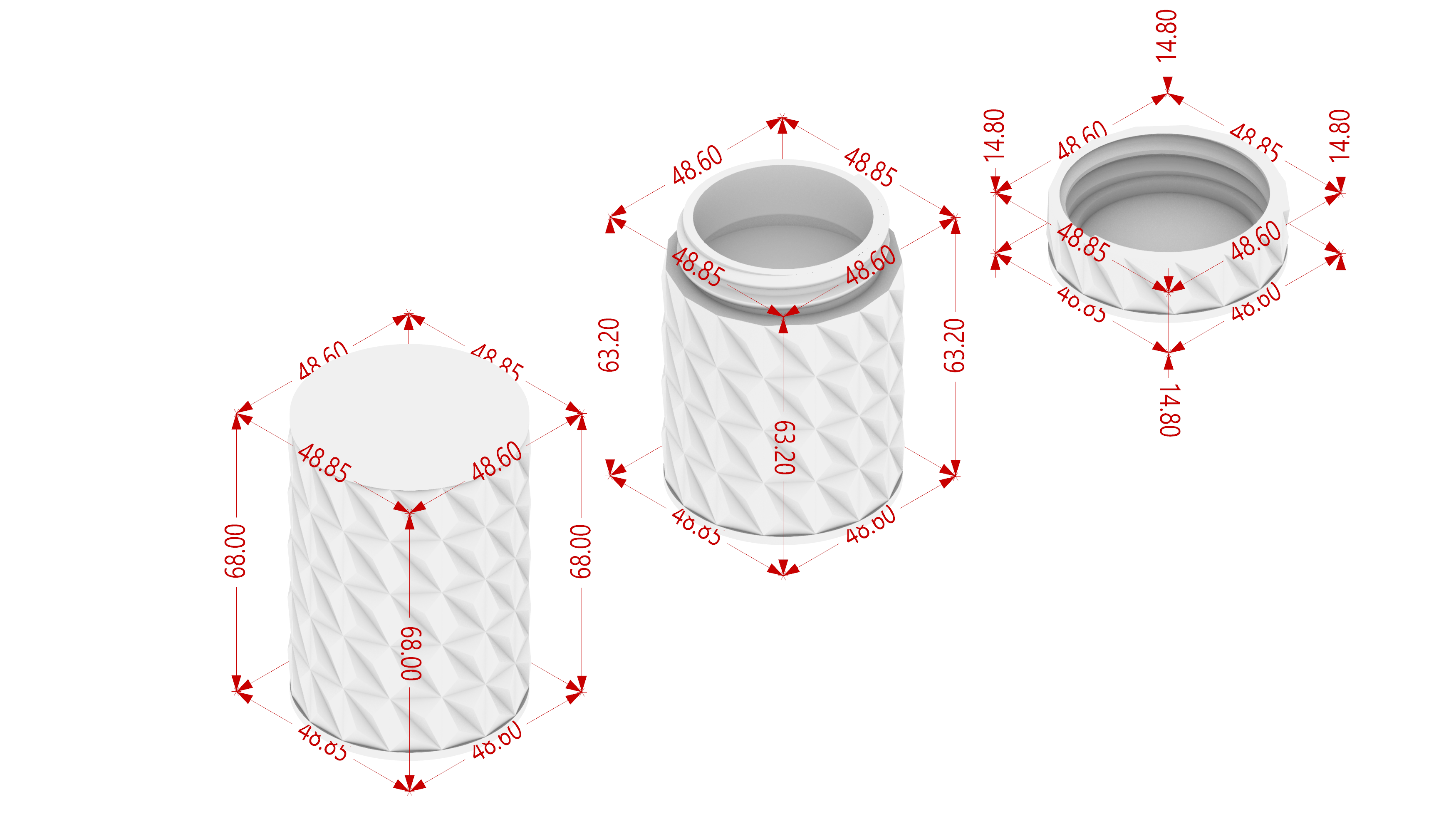 Geodesic Twist Container 2 parts. Ready to print — miniatura 5
