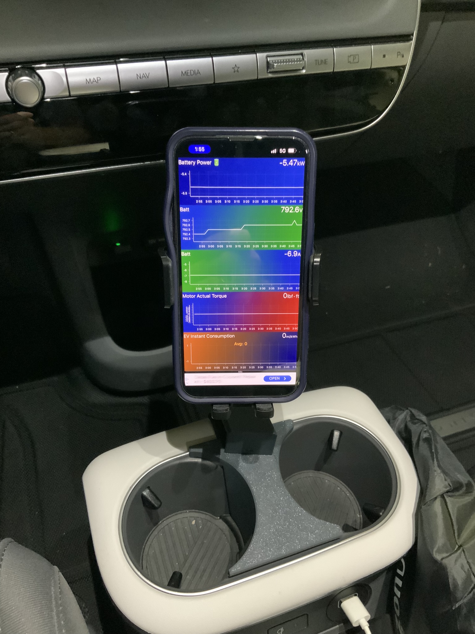 Center Console Phone Holder/Mount for Hyundai Ioniq 5
