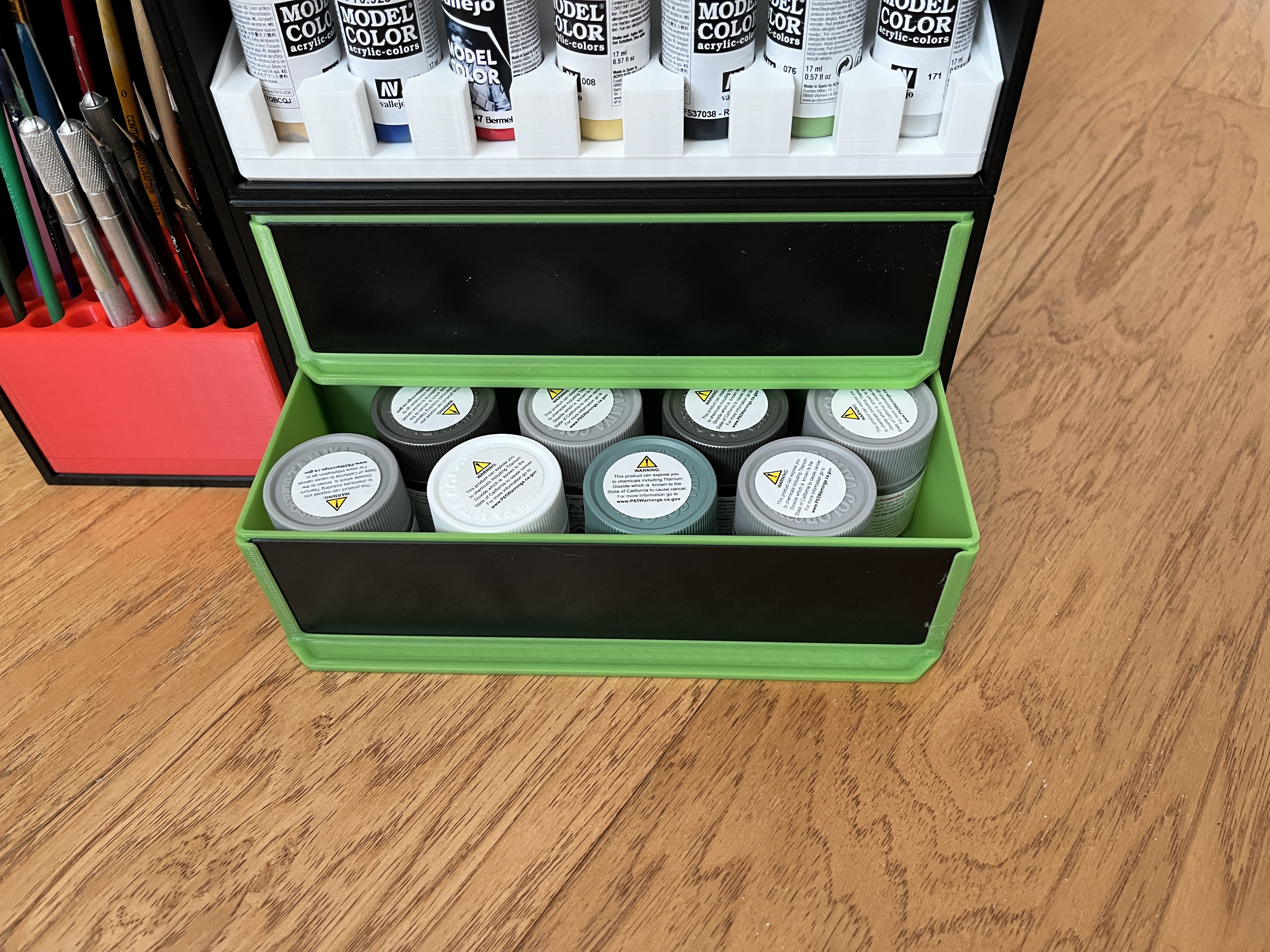 Modular Shelving System - 008 With Two Drawers for Tamiya Paints
