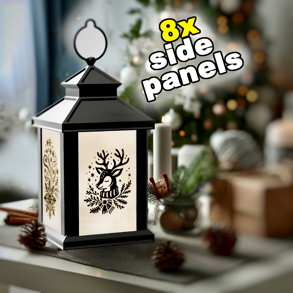 Christmas Tealight Lantern with Swappable Light Panels