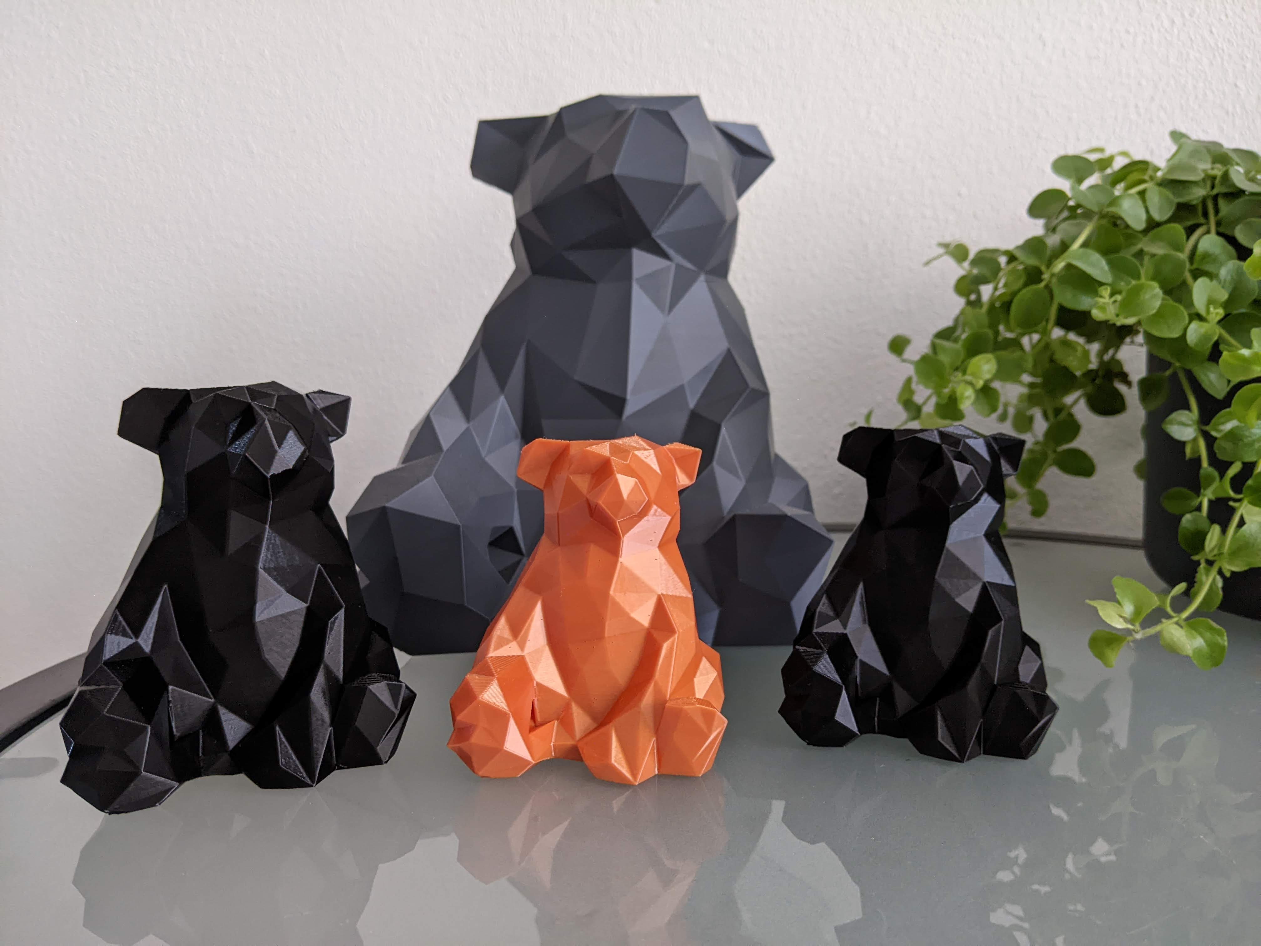 Chilling Low Poly Bear (no supports needed) 3D model thumbnail