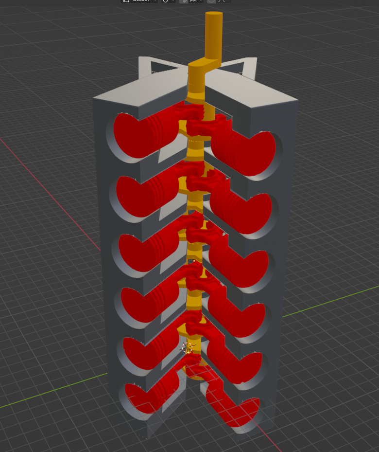 V12 piston engine model