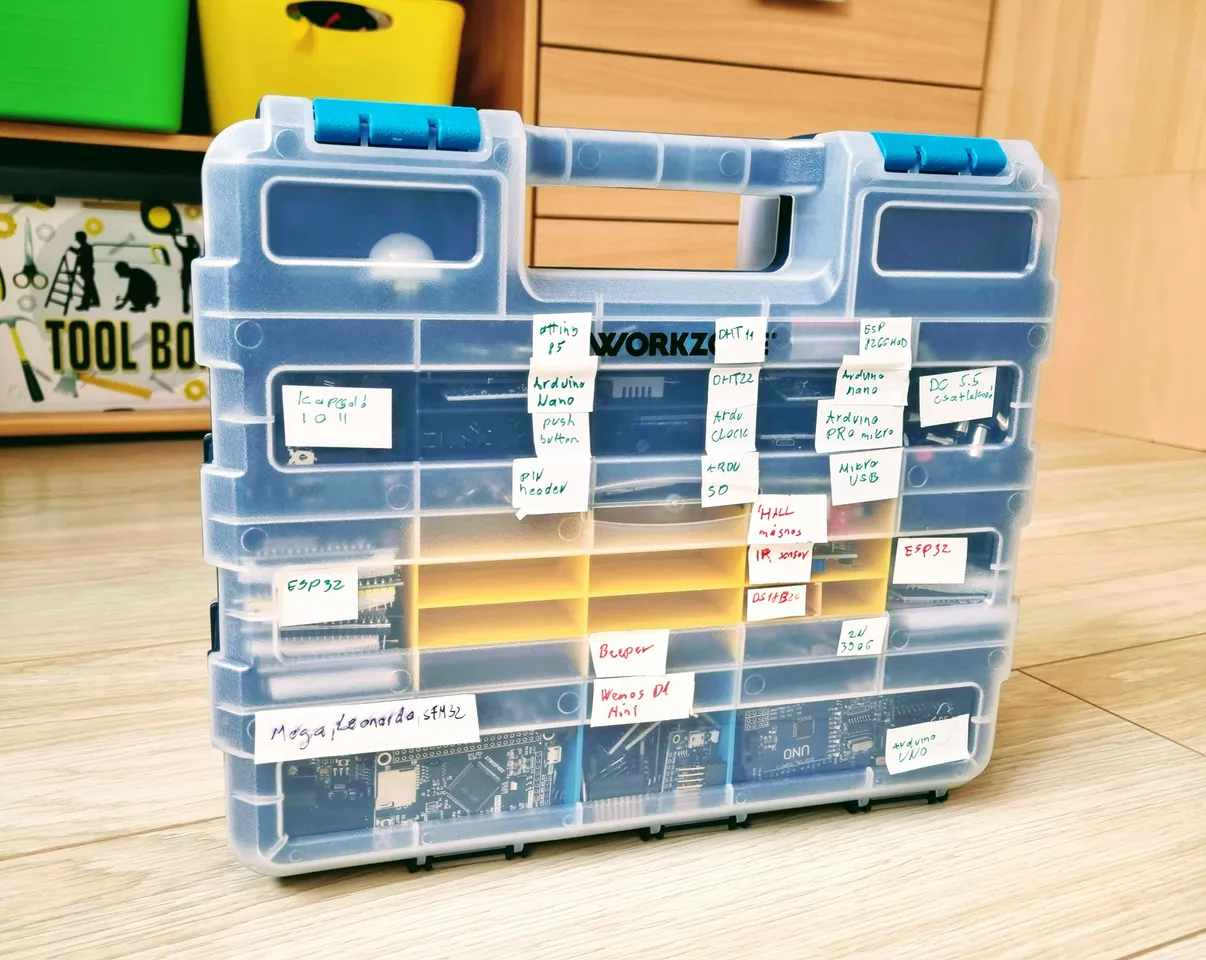 21-Compartment Plastic Small Parts Organizer