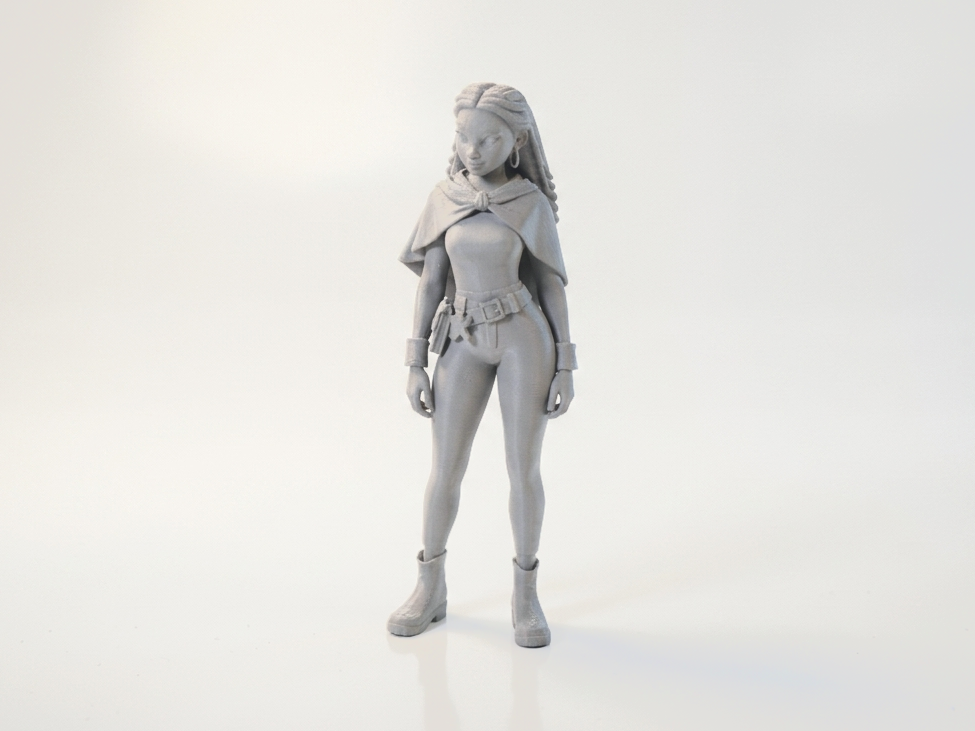 Braided Lady Cape Figurine Female 3D Printable