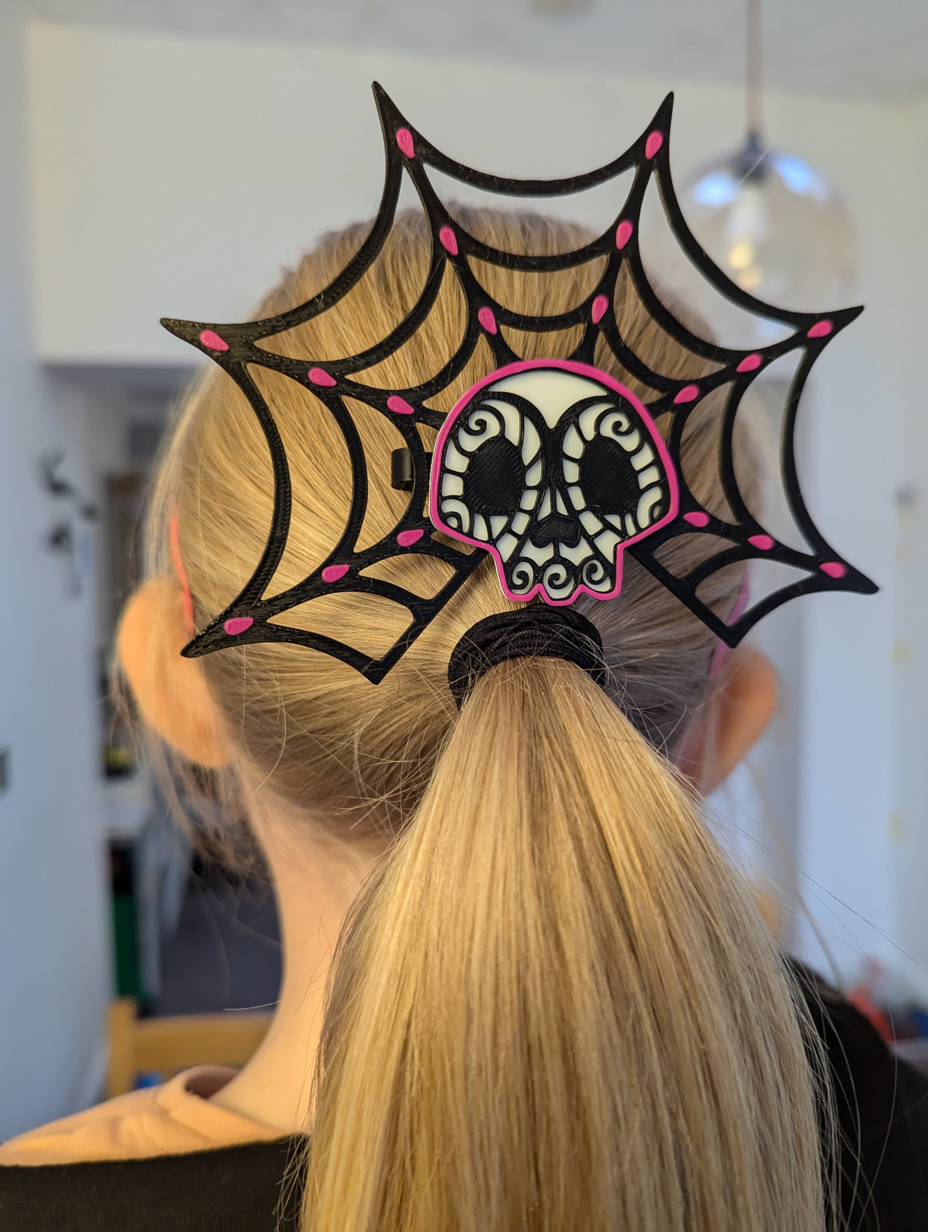 Spider Skull Hair Clip