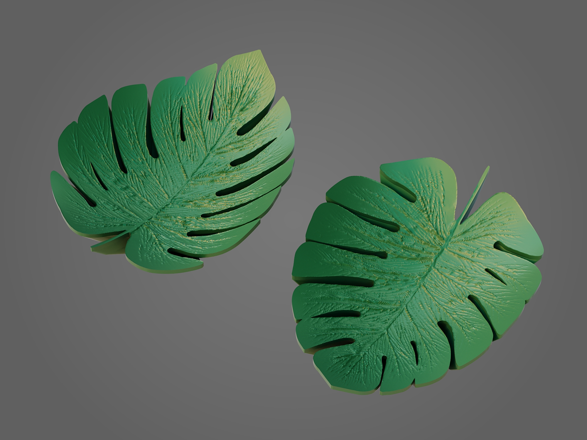 Miniatura 4 do modelo 3D Plate - monstera leaf