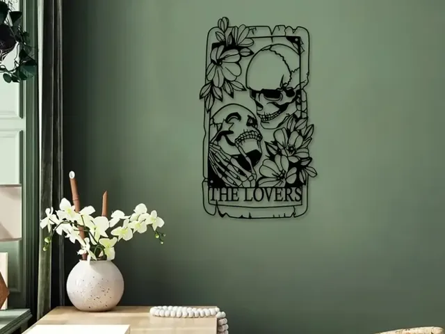 Gothic Lovers Skulls Wall Sculpture