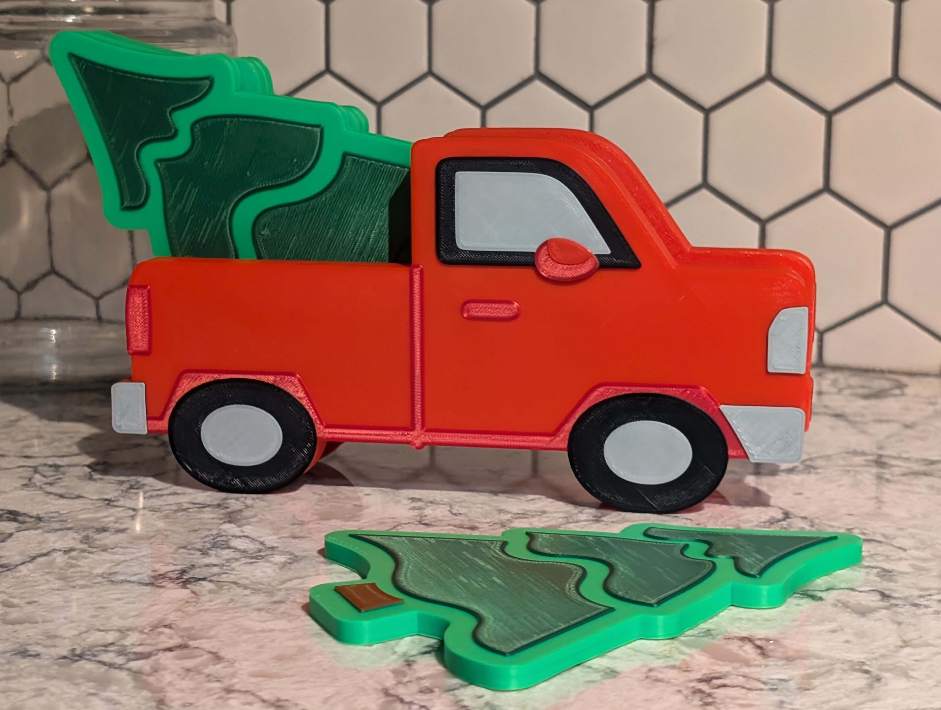Christmas Tree Coaster Set with Truck Holder — miniatura 4