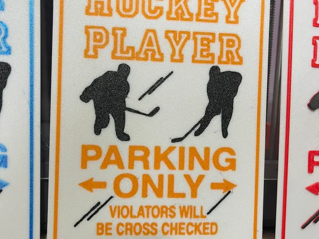 Hockey player parking info funny warning Sign