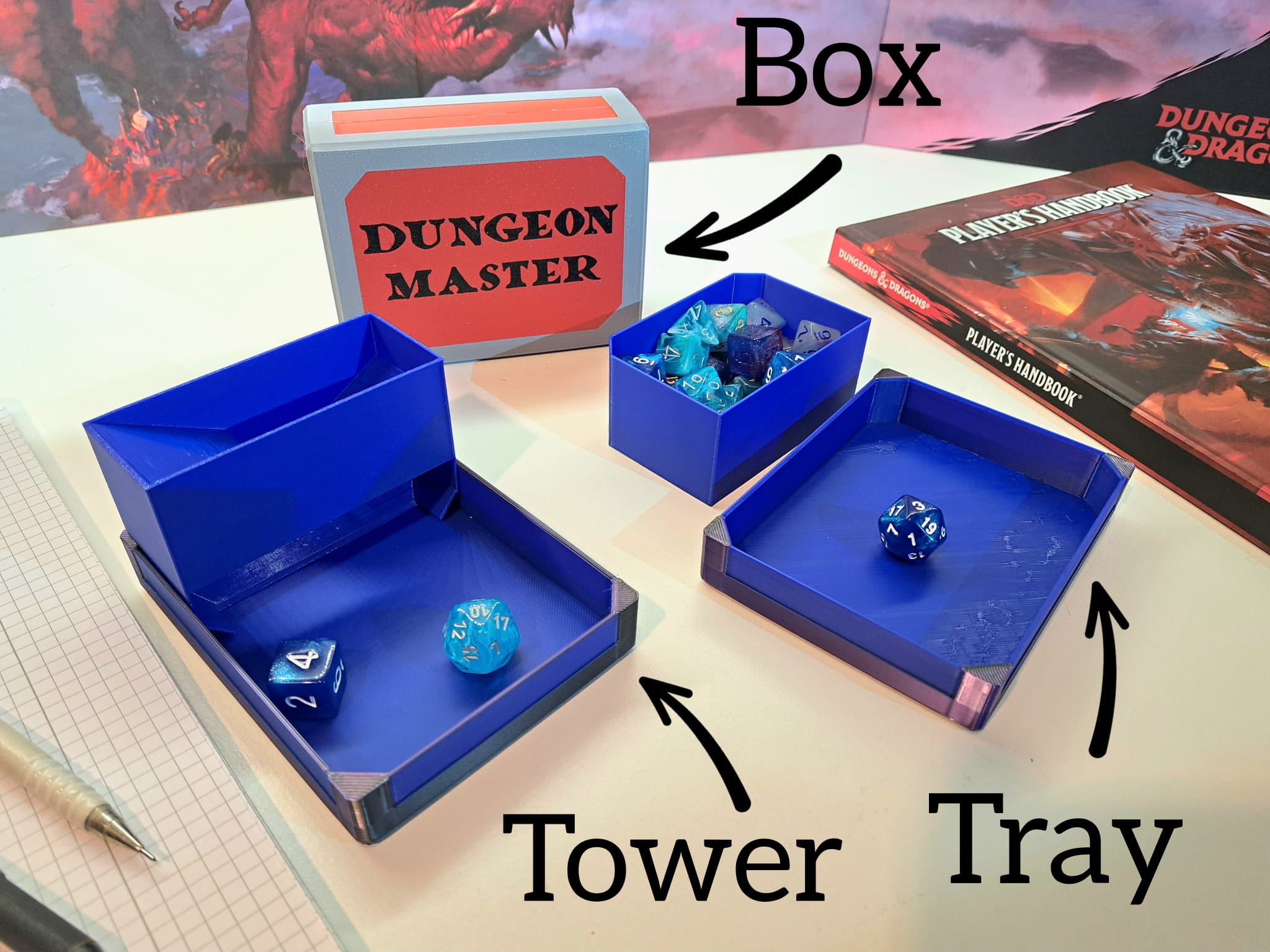Dice Box, Tray, Tower and More! Modular DnD Box