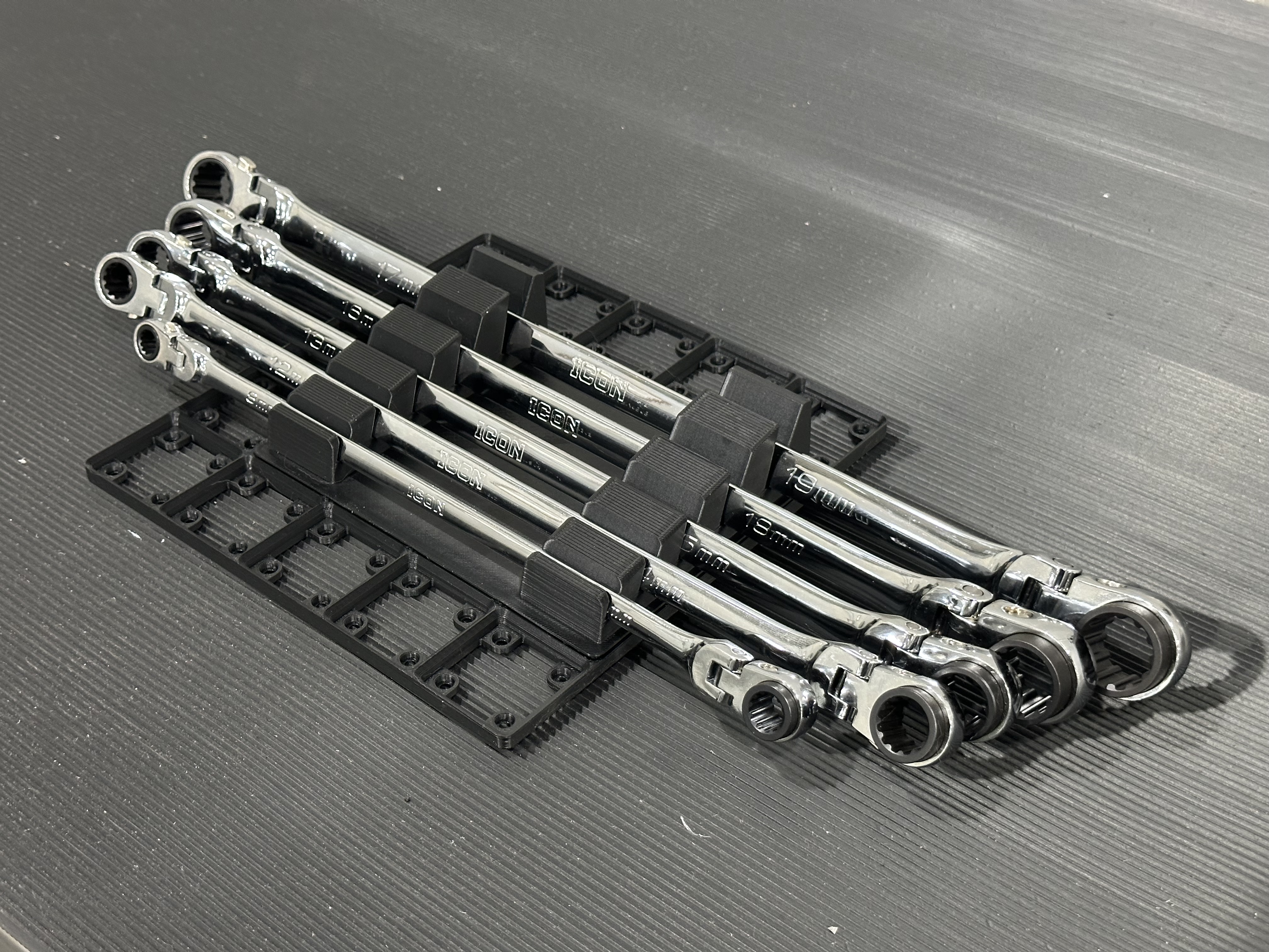 Gridfinity f/ Harbor Freight ICON 56694 Double Box Flex Ratcheting Wrench Set