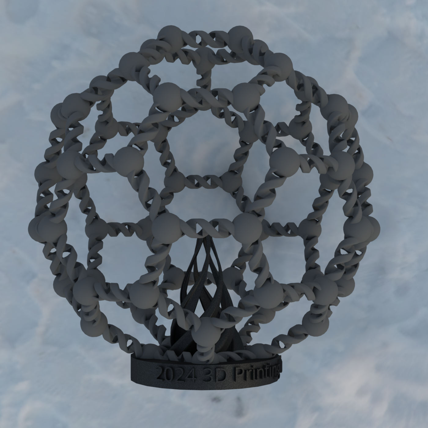 Buckminsterfullerene (truncated Icosahedron With Dna Helix Edges And A 