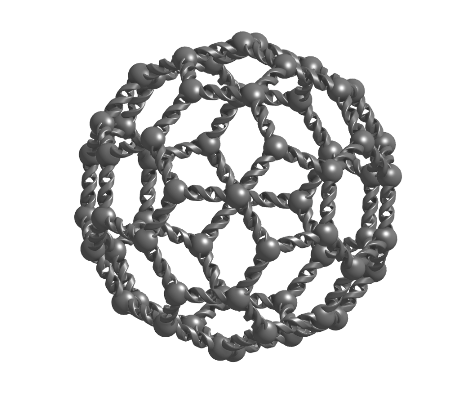 Buckminsterfullerene (Truncated Icosahedron with DNA Helix Edges and a ...