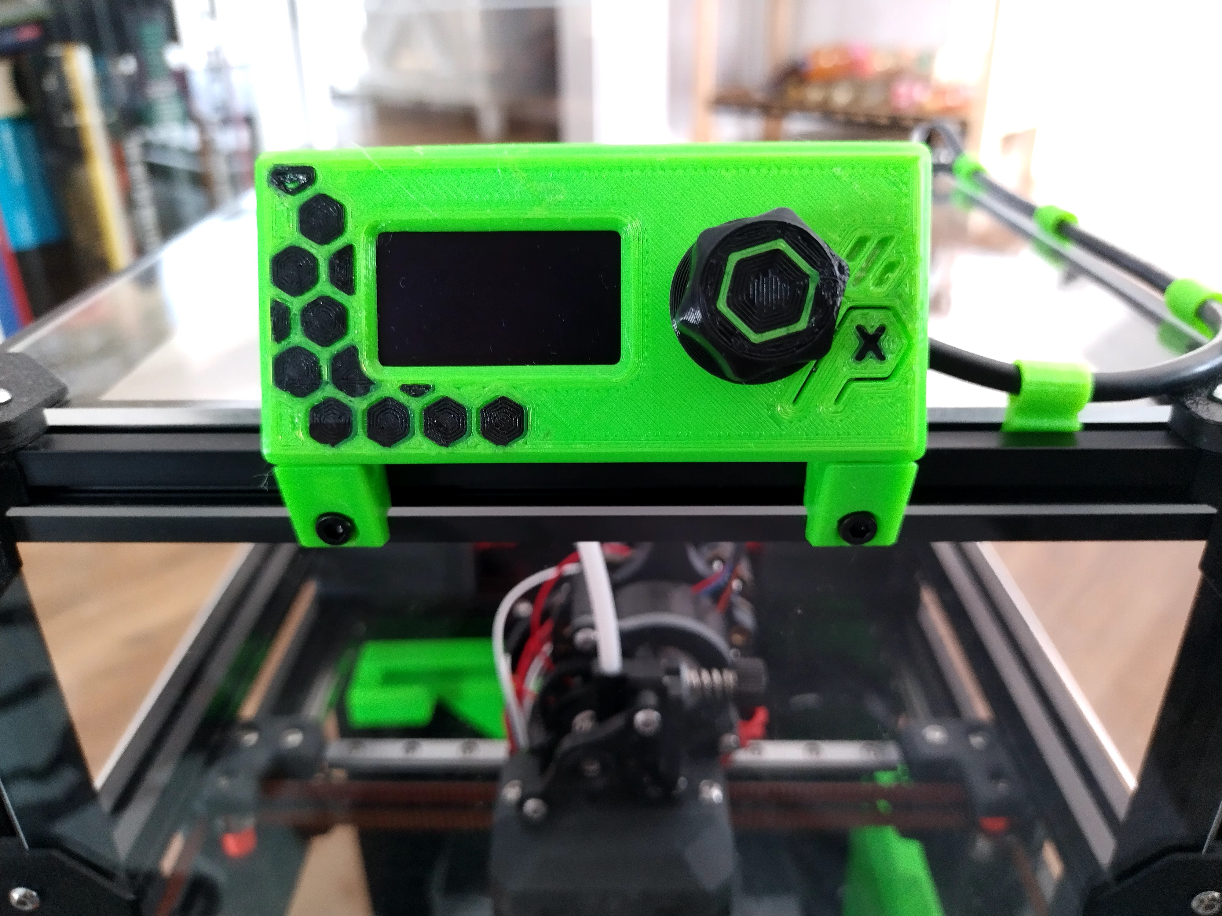Voron 0.2 Top Hat Display Mount and 1515 cable clip