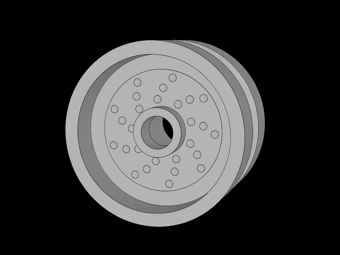 Lego Compatible (66727.dat) Wheel Rim 11 x 18 with Drilled Disc Brake