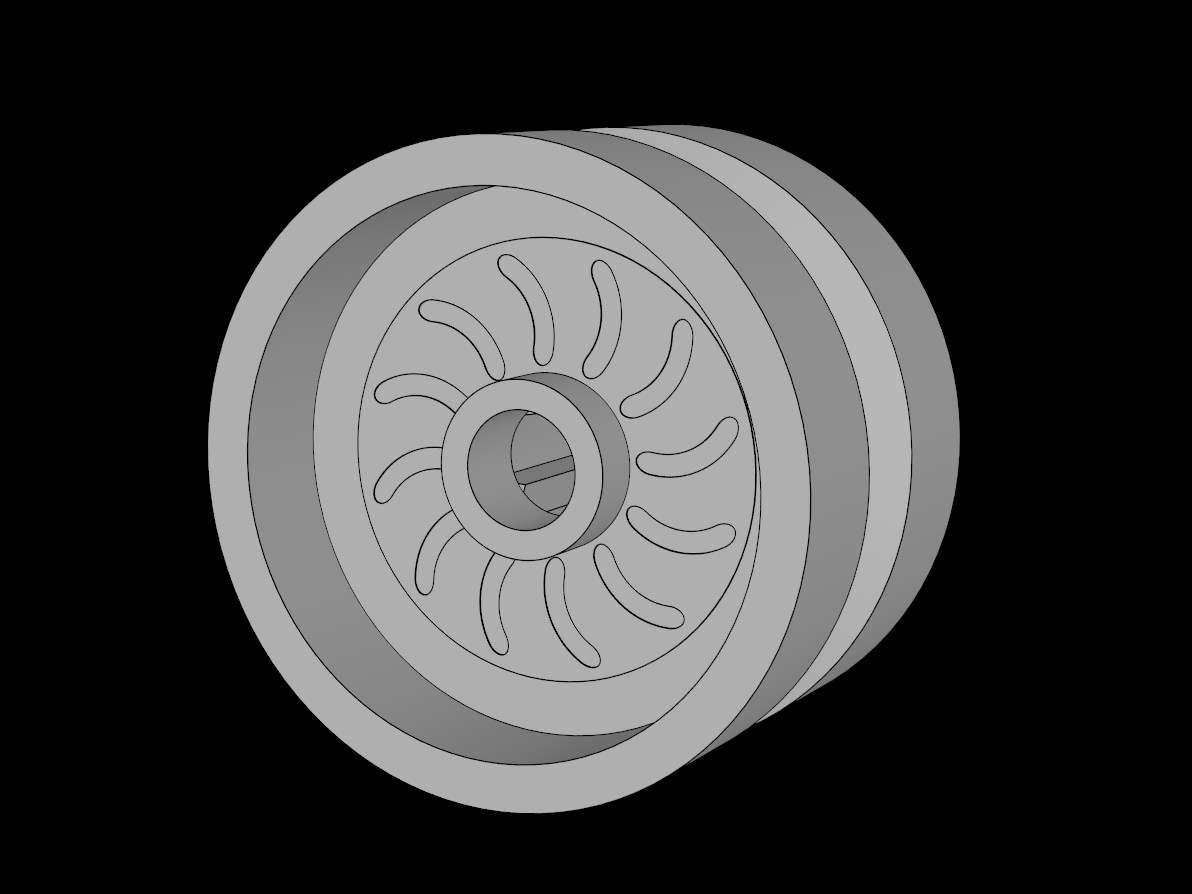 Lego Compatible (18976.dat) Wheel Rim 11 x 18 with Vented Disc Brake