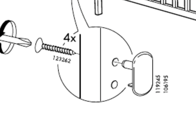 Ikea Sundvik baby bed screw cover 119245 106195