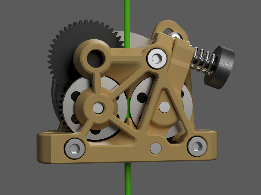 ProtoXtruder 2.0 Skeletonised front and rigid back 3D model thumbnail