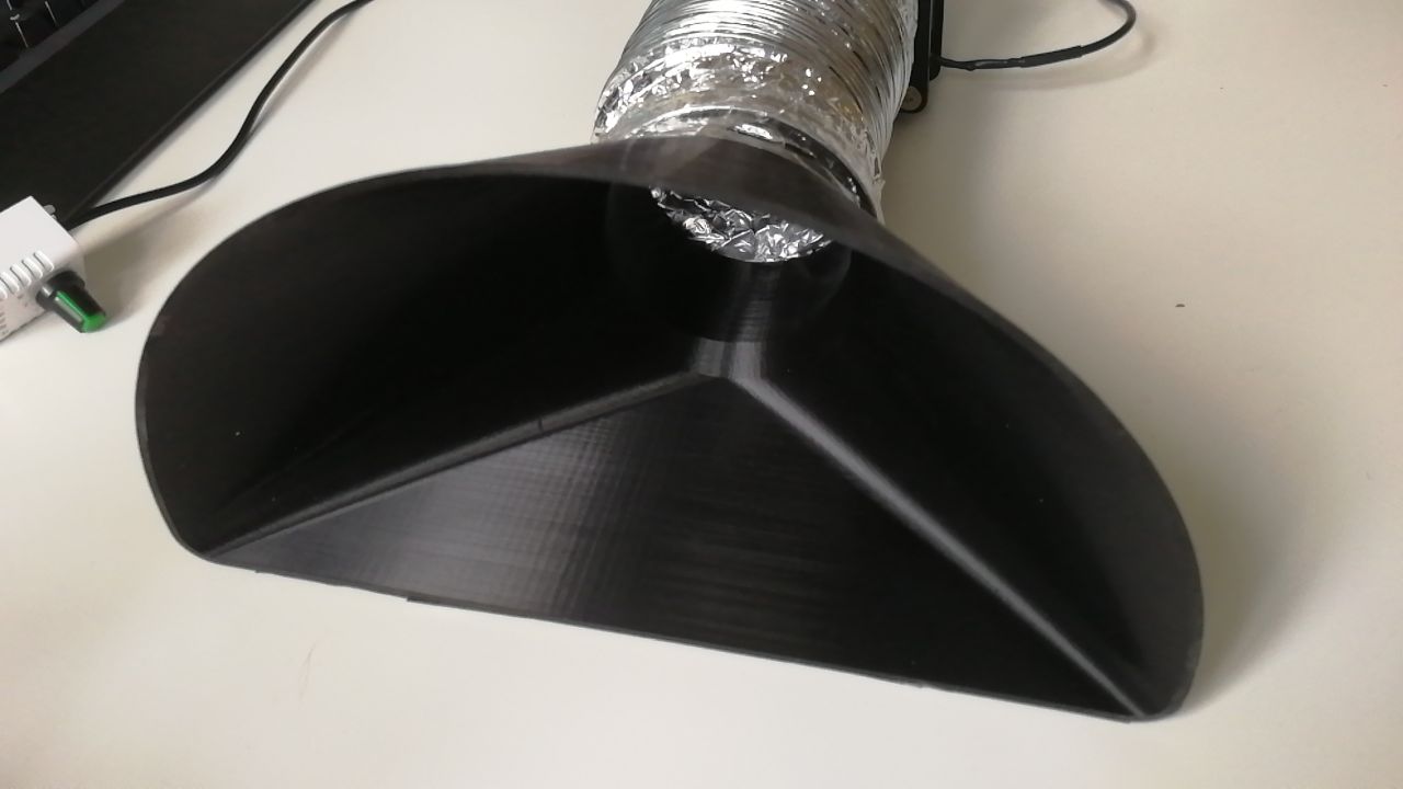 Soldering fume extractor shroud [OpenSCAD]