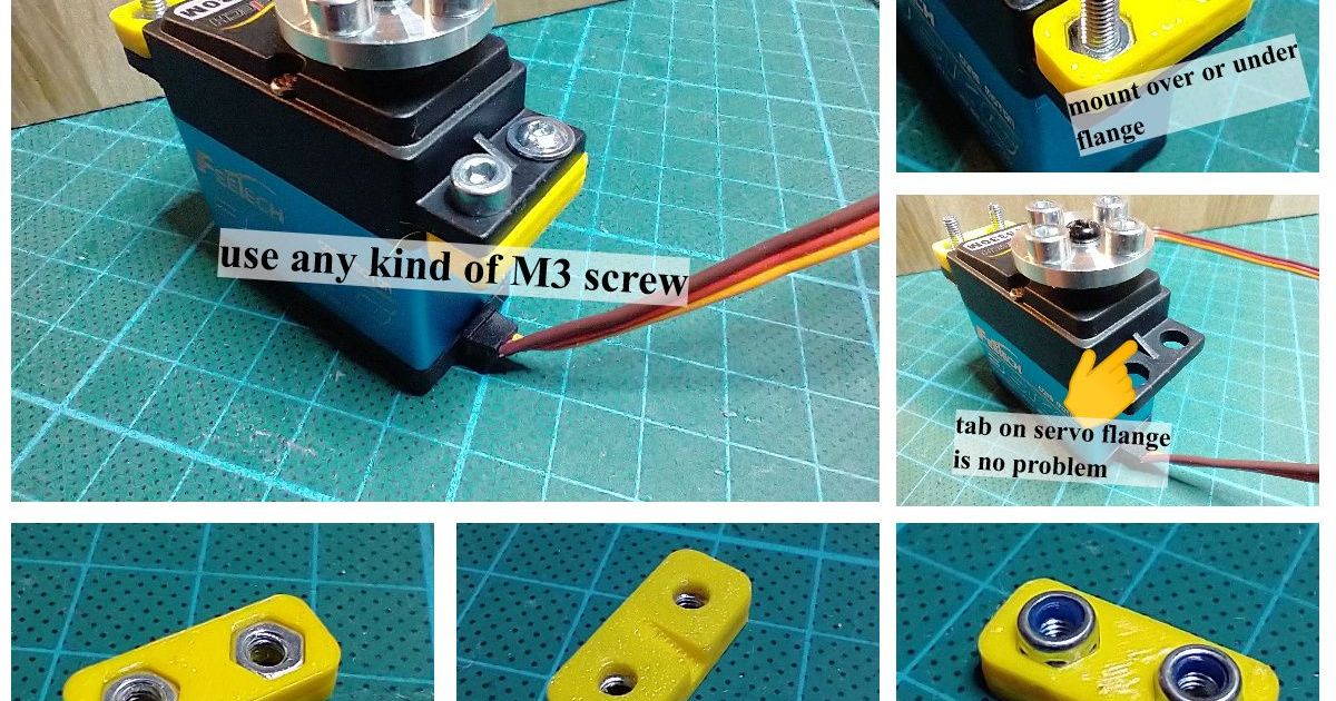 Servo mounting helper (2x M3) by JGW Download free STL model