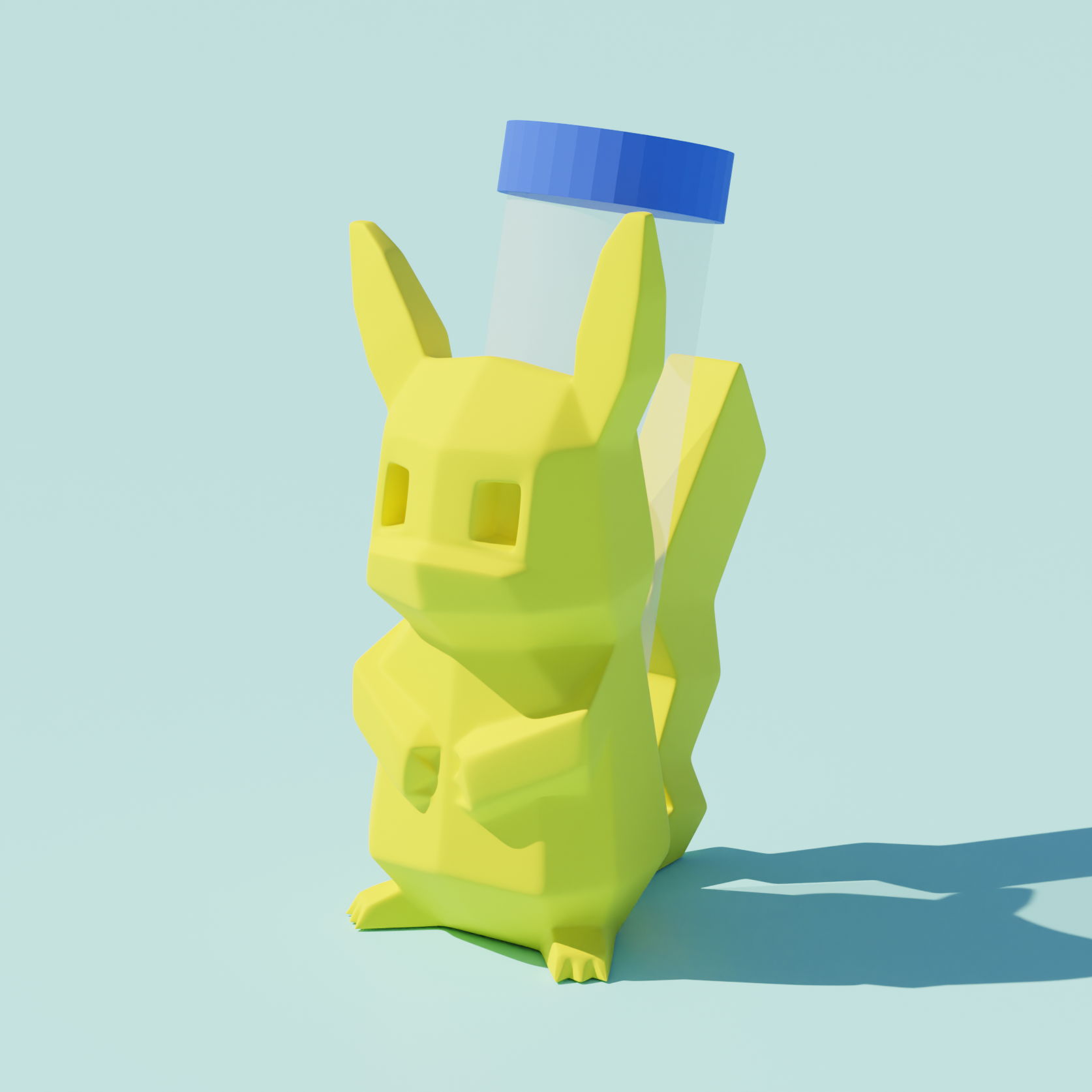 50 mL centrifuge tube stand, Pikachu, Low-Poly
