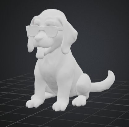 Sci-fi Dog With Sunglasses Sitting Down (Made with Meshy.ai)