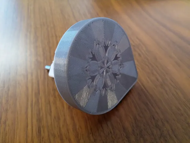 Lithophane snowflake cover for night light