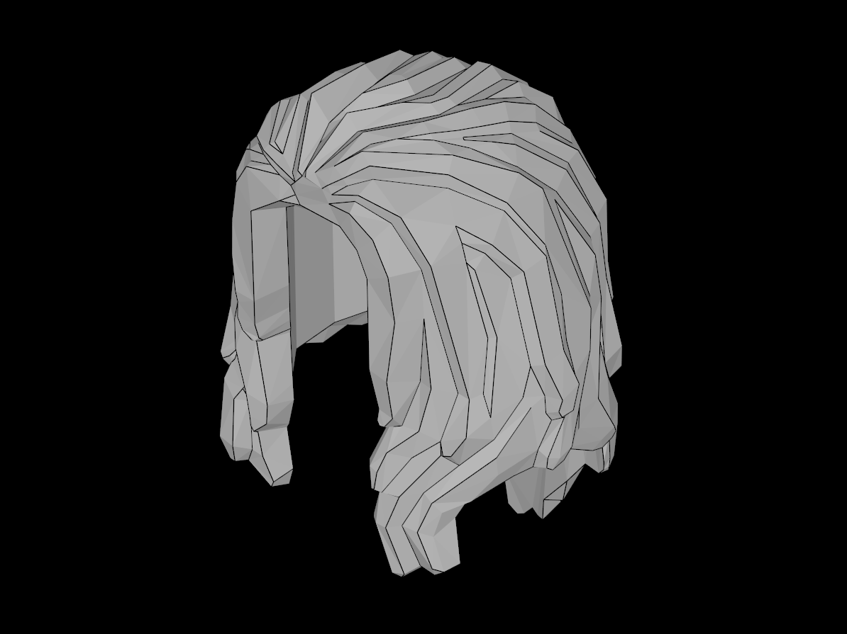 Lego Compatible (34316.dat) Minifig Hair Long Parted in Front