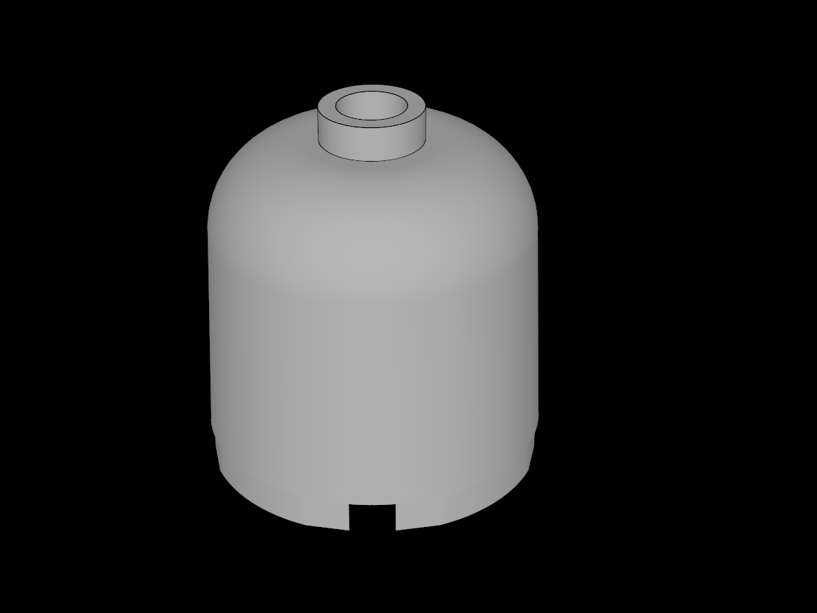 Lego Compatible (30151a.dat) Cylinder 2 x 2 x 1.667 with Dome Top and Blocked Hollow Stud