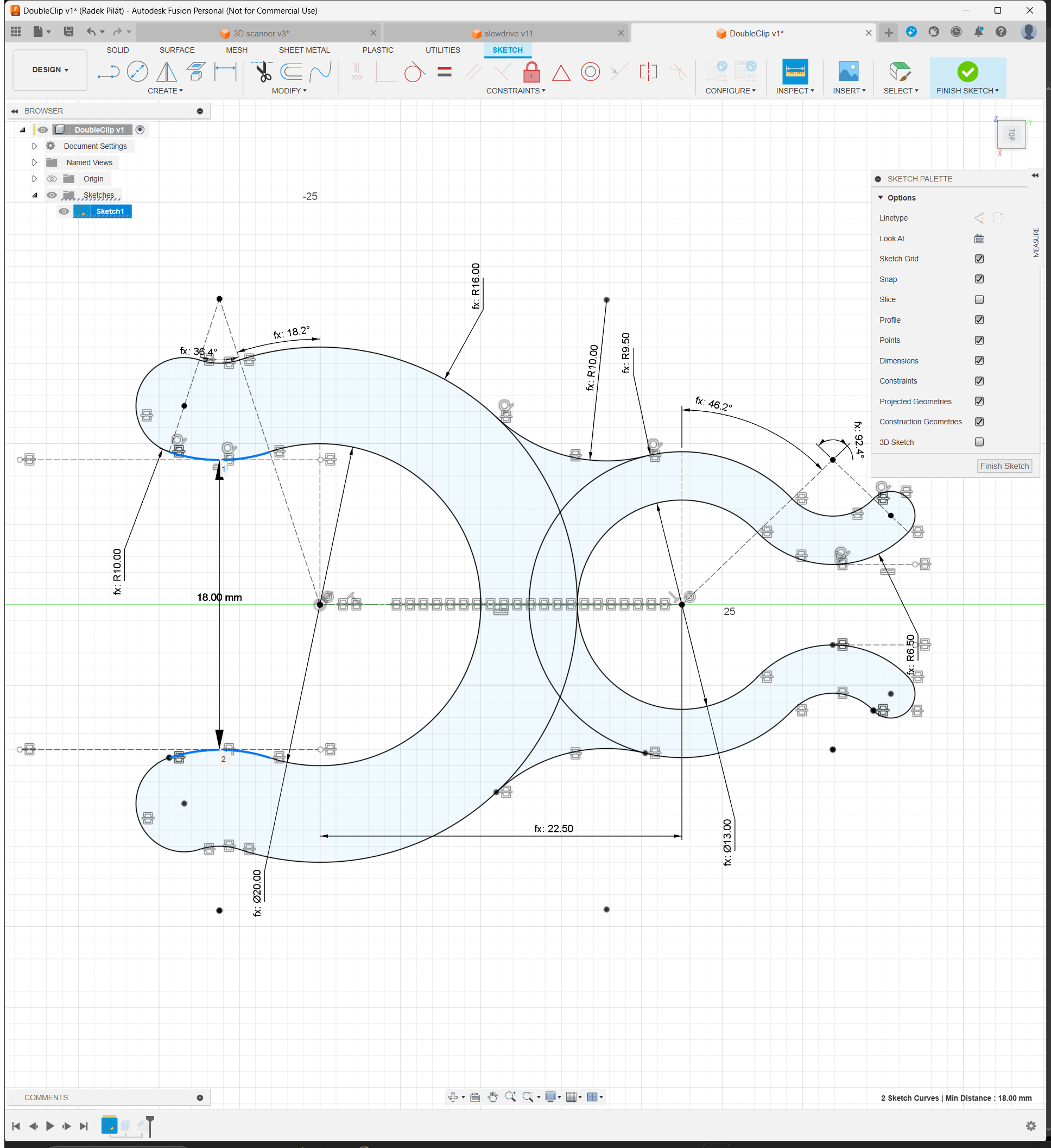 DoubleClip (fully parametric; f3d) — miniatura 3
