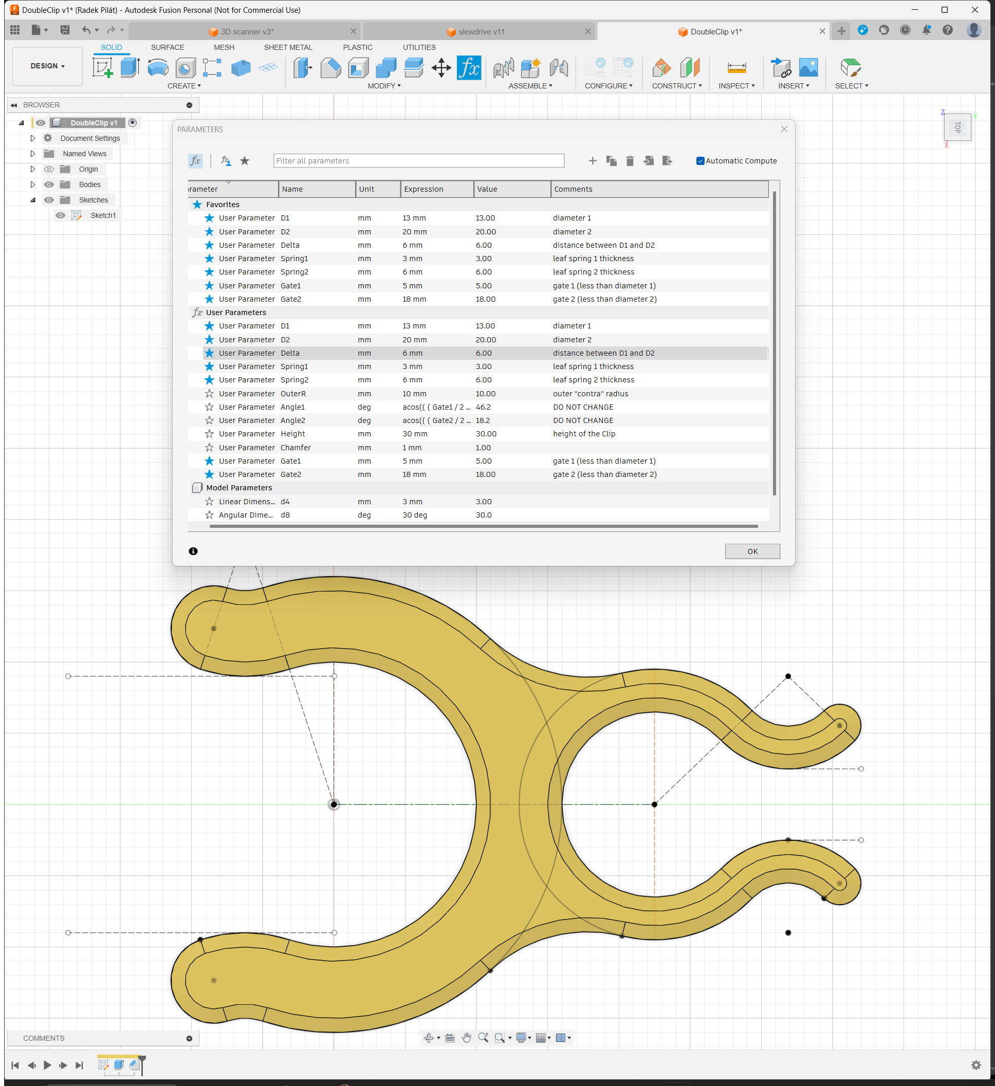 DoubleClip (fully parametric; f3d) — miniatura 5