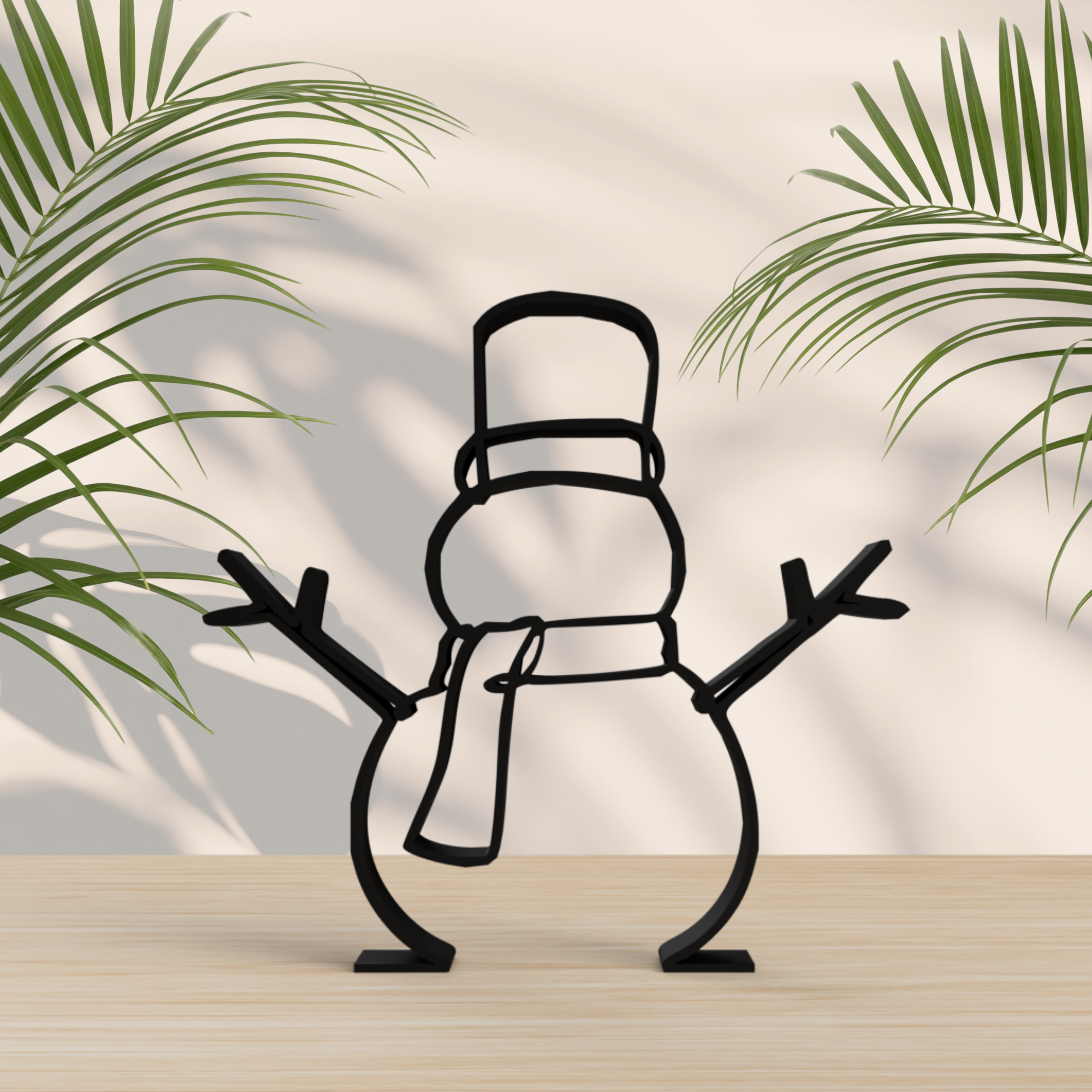 One Line Art Snowman