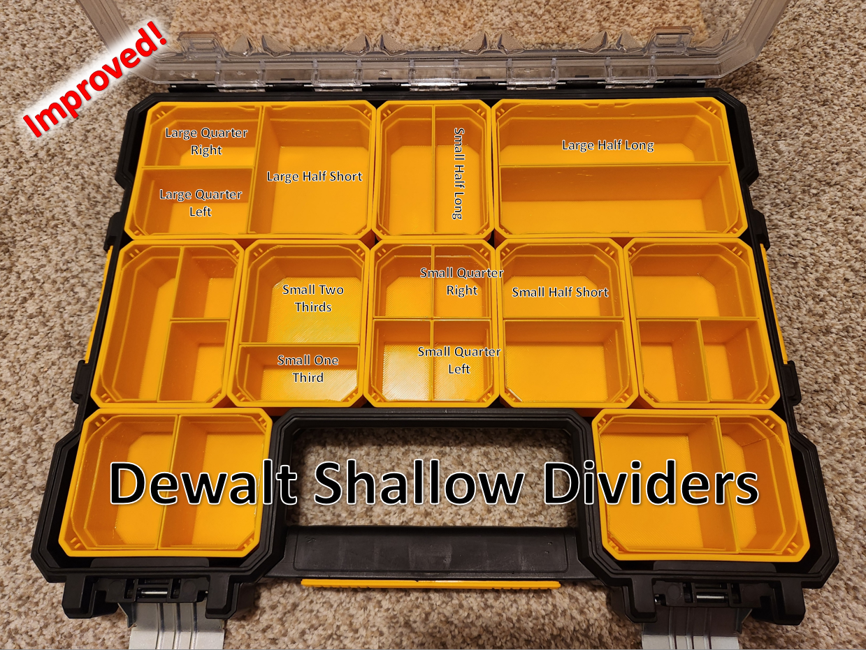 Dewalt Pro Shallow Organizer - Divider Inserts for Bins (Improved)