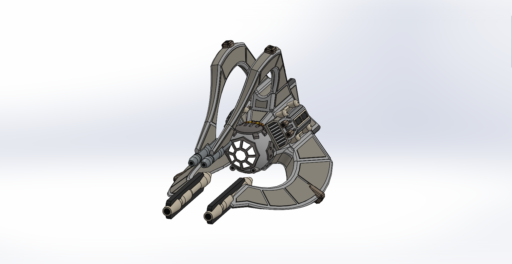 Chiss Clawcraft Bomber, StarWars, armada style stand mount