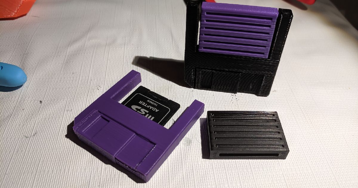 Floppy Disk SD Card Holder by bill de_cat Download free STL model