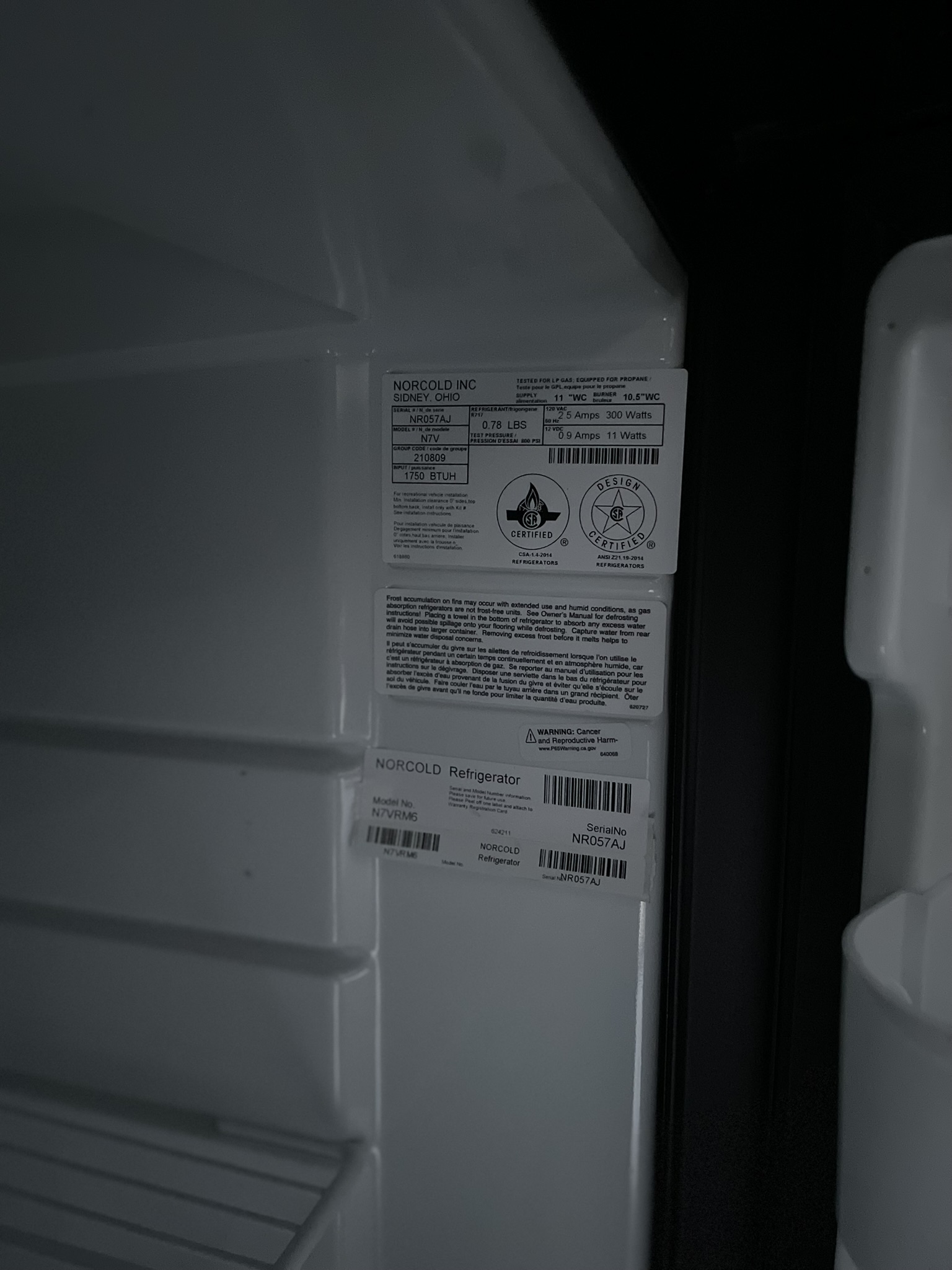 Norcold RV Fridge Storage Door Prop — miniatura 3