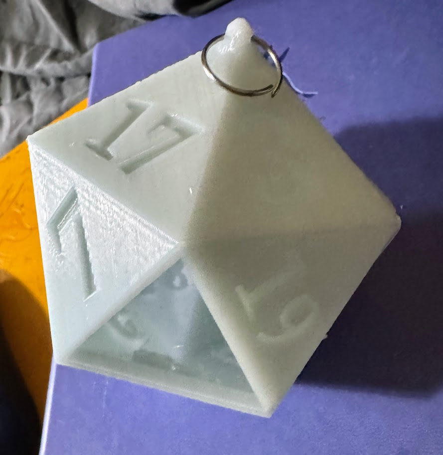 D20 Christmas Ornament Hollow Print In Place Fillable