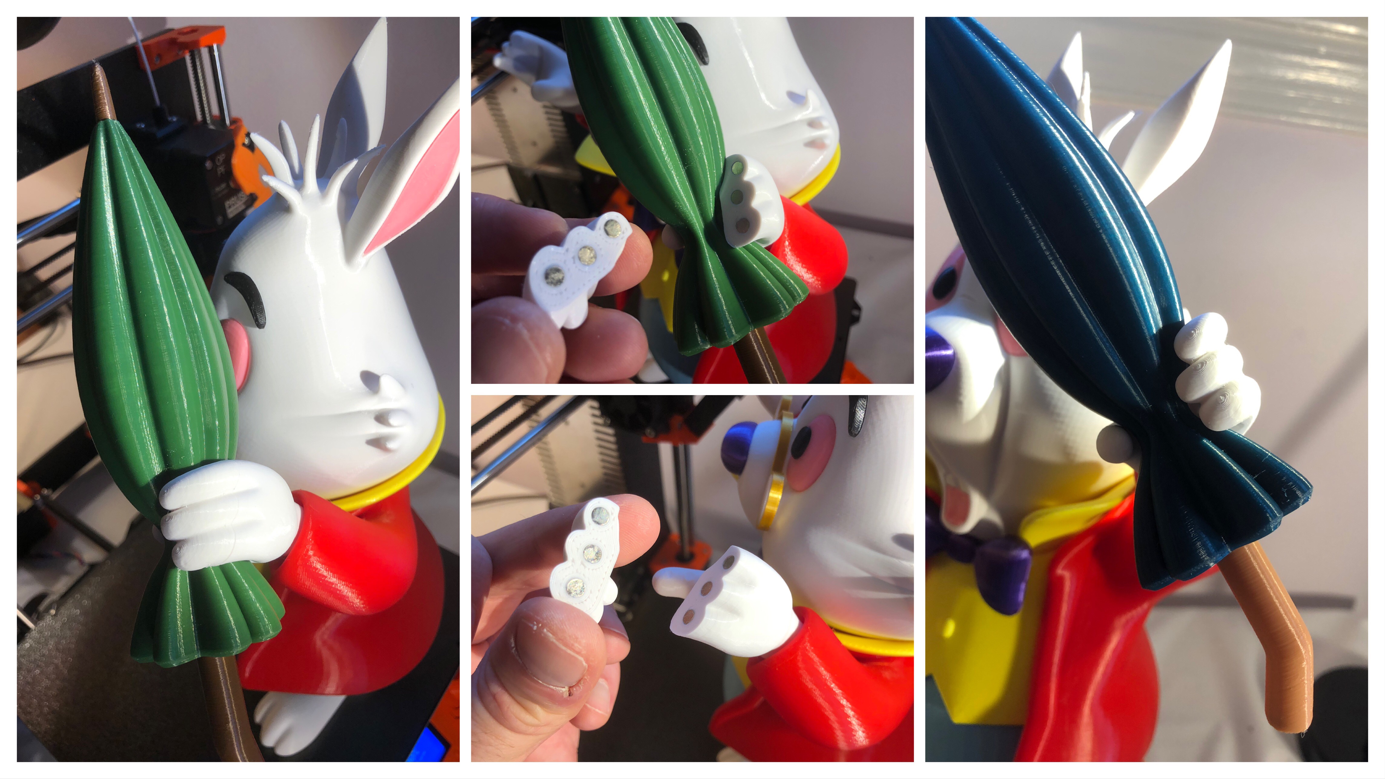 150% White Rabbit Removable Hand with 4x2mm magnets