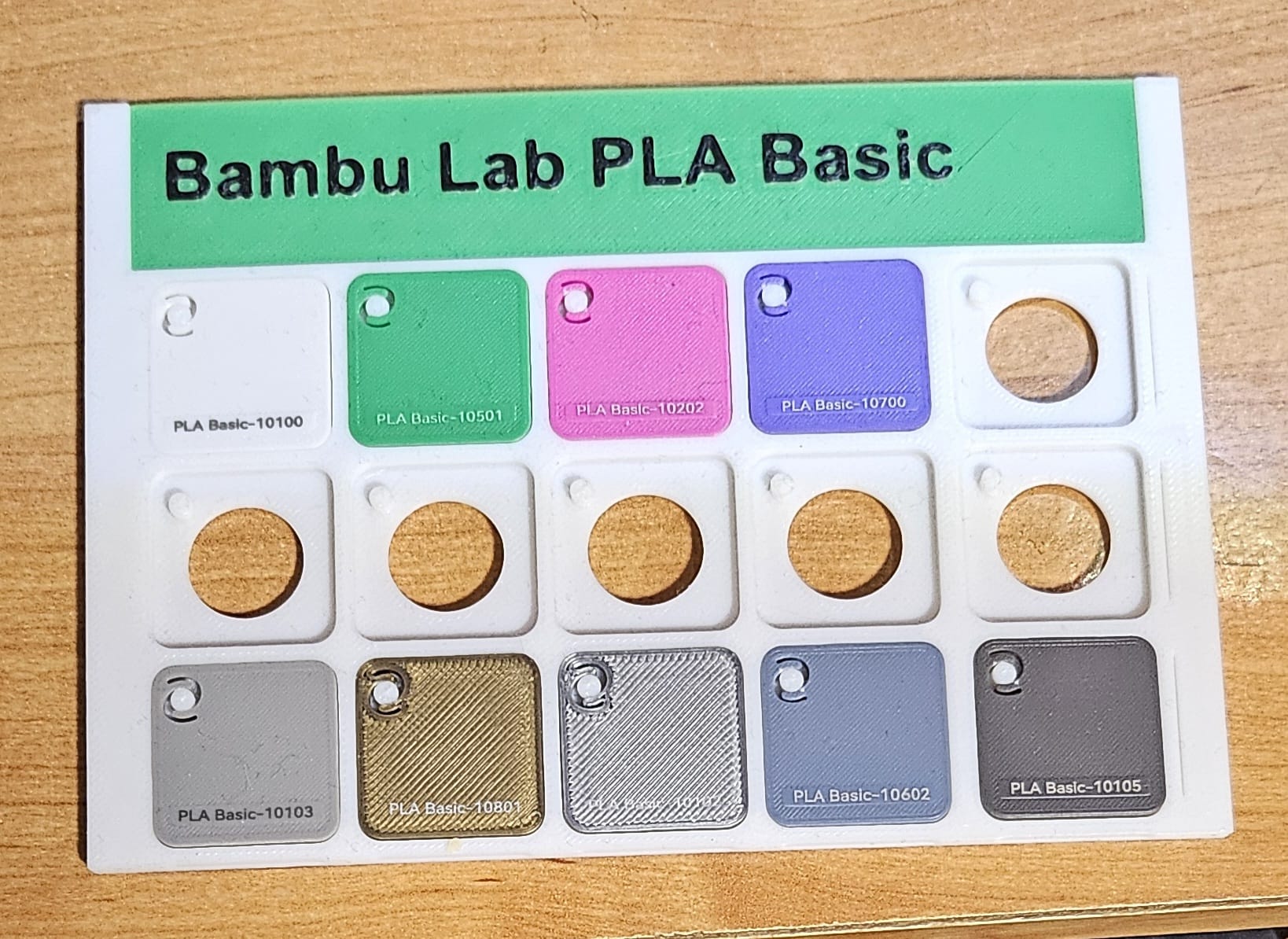 Karteikarte A6 - Swatches Bambu PLA Basic