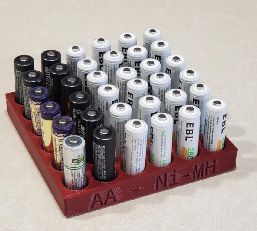 Aaa Battery Rack AA and AAA Battery Racks by allardjd | Download free STL model ...