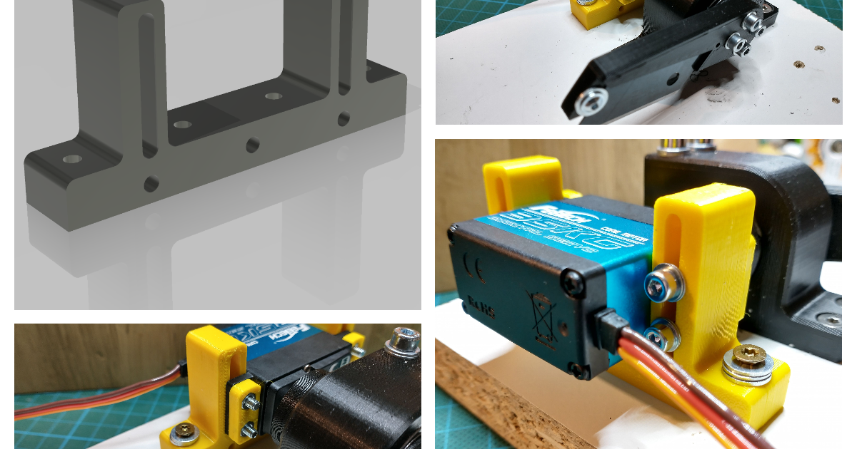 Universal servo mounting bracket by JGW Download free STL model