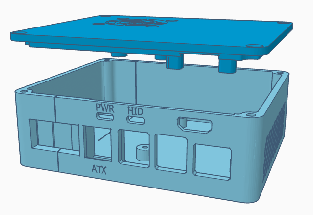 PiKVM Case (Pi4 + USB-C Splitter + ATX + OLED + CSI HDMI)