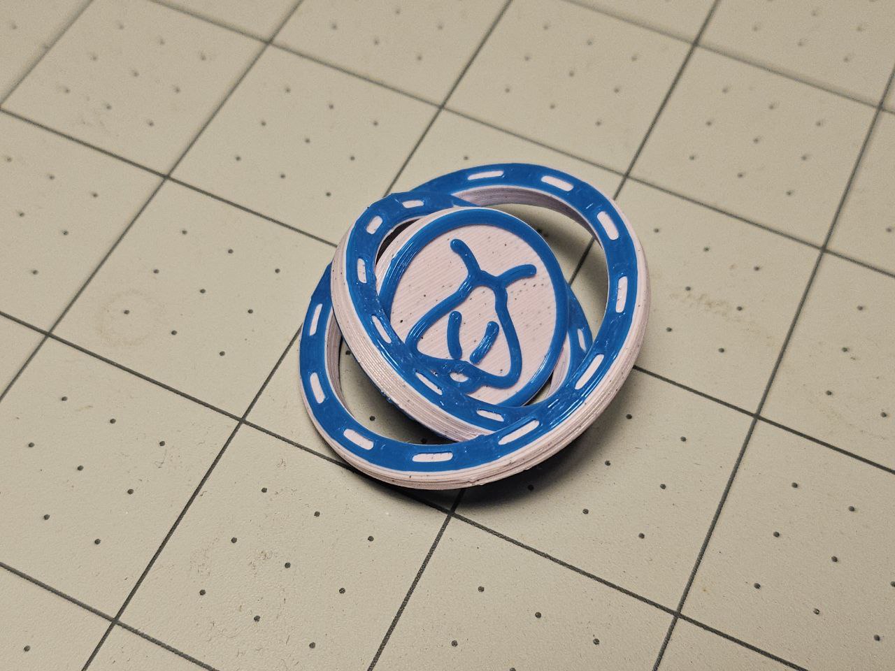Print-in-place gimbal makerchip