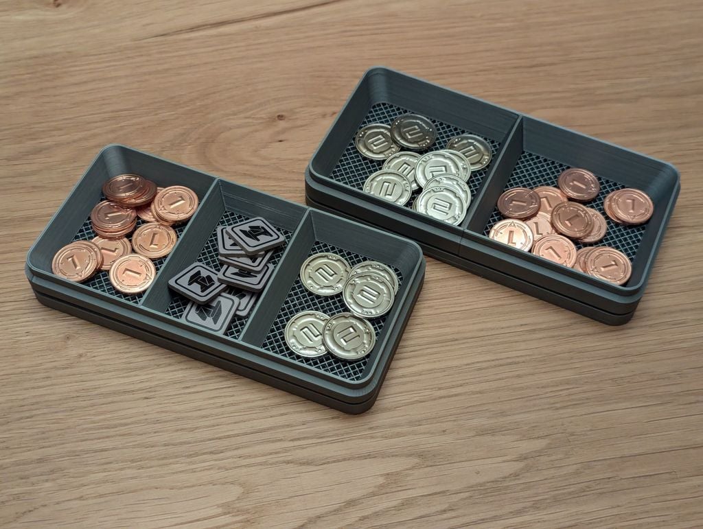 Double Game Tray with Lid - 2 and 3 Compartments
