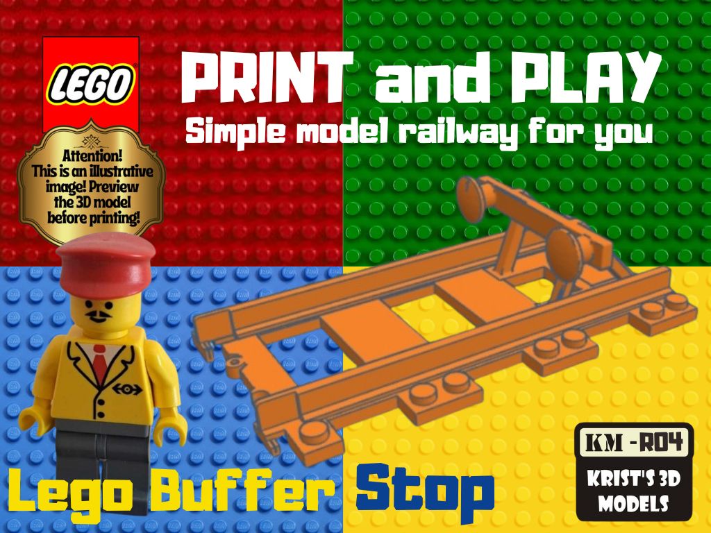 LEGO Train Buffer Stop by Mgr. Pavel Krist Download free STL model Printables